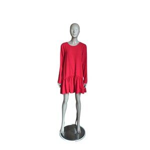 Zara Red Long Sleeve Mini Dress
